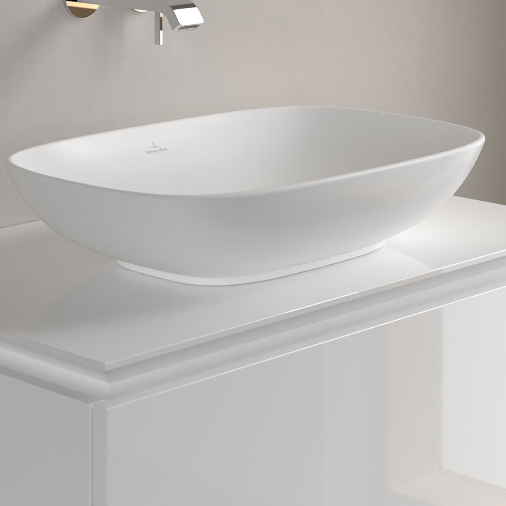 Lifestyle image of Villeroy & Boch Loop & Friends 560mm Stone White Rectangular Countertop Basin